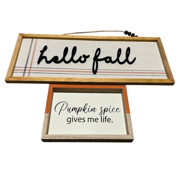 Set of 2 wooden Fall signs - Picture 1 of 3